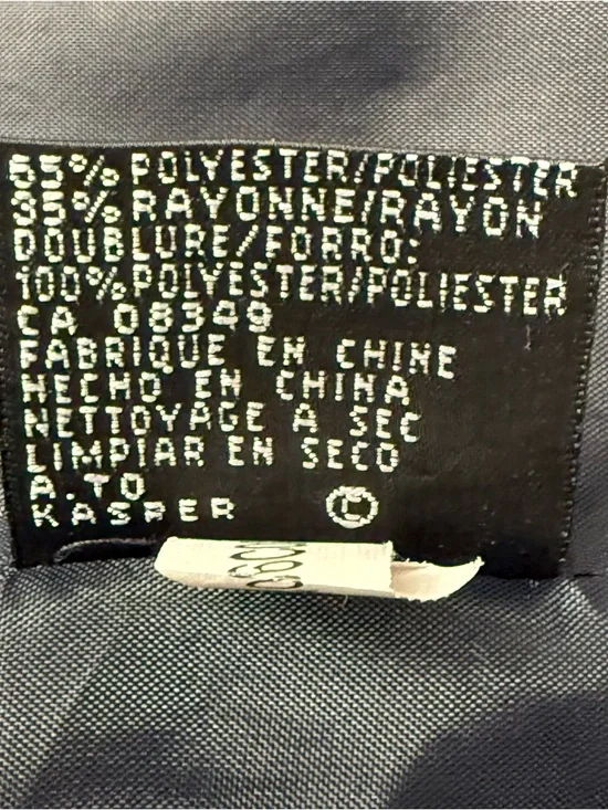 Kasper Women's Long Sleeve Classic Structured Single Breasted Blazer, Navy Blue - Picture 8 of 8